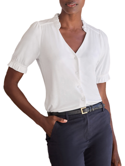 Pure Collection Jersey Blouse, White, White