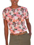 Pure Collection Tropical Leaves Round Neck T-Shirt, Multi