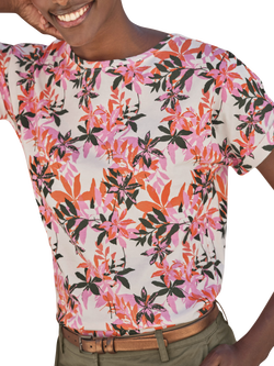 Pure Collection Tropical Leaves Round Neck T-Shirt, Multi - view 2, Multi