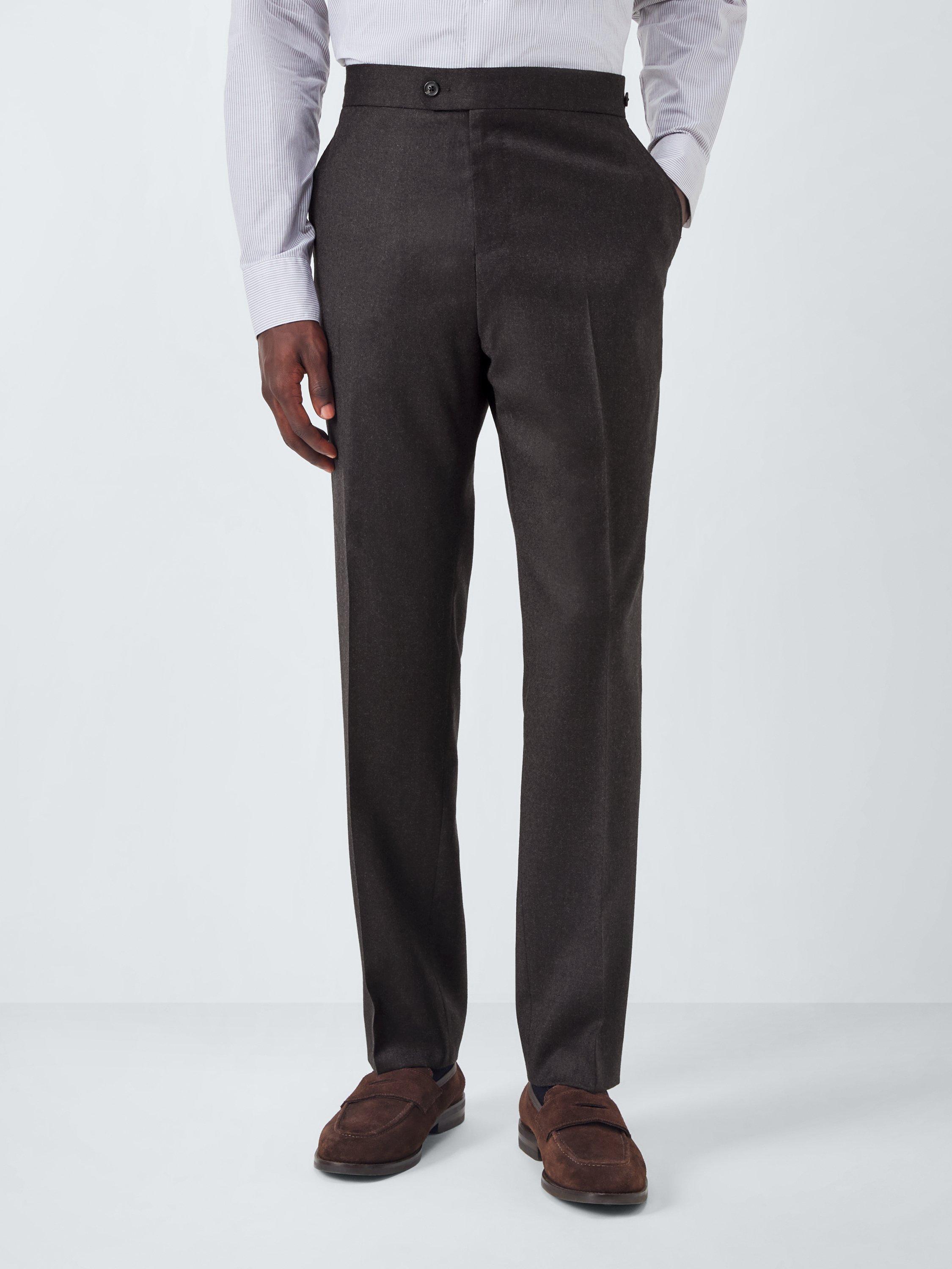 Product image 1 of 7, which shows John Lewis J. Lewis The Flannel Suit Trousers, Brown Flannel, 32R