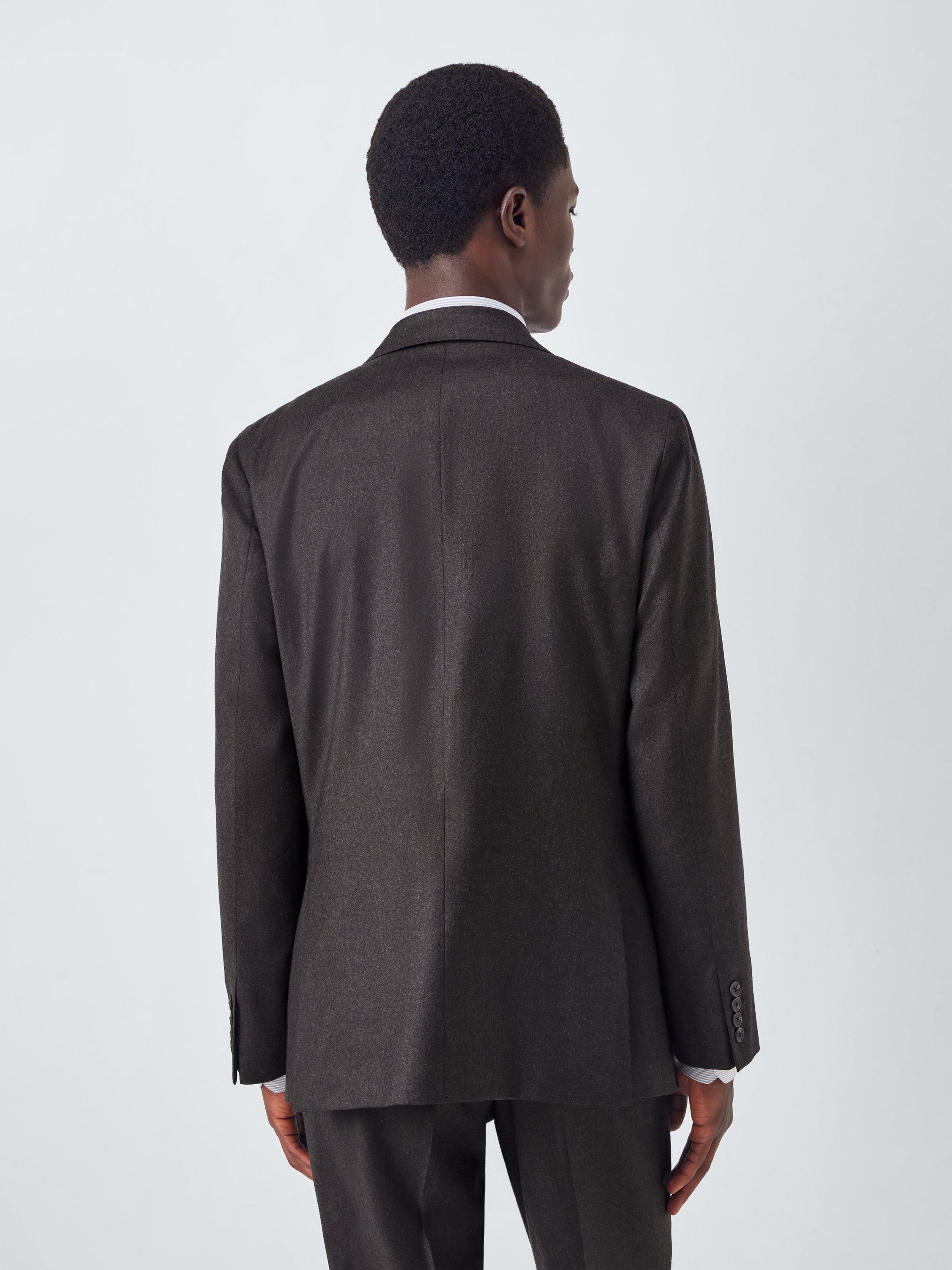 Product image 2 of 8, which shows John Lewis J. Lewis The Flannel Suit Jacket, Brown Flannel, 36R