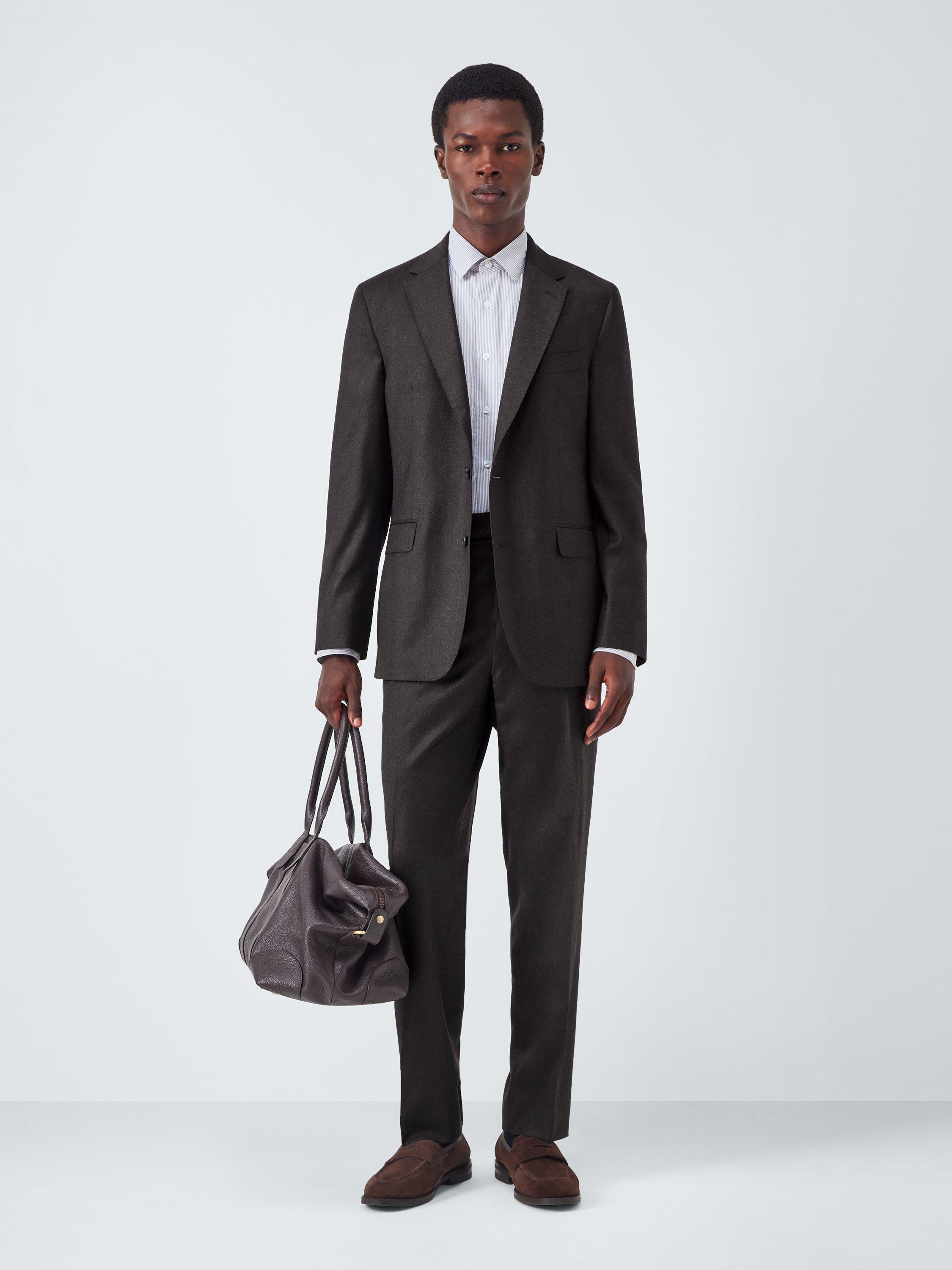 Product image 3 of 8, which shows John Lewis J. Lewis The Flannel Suit Jacket, Brown Flannel, 36R