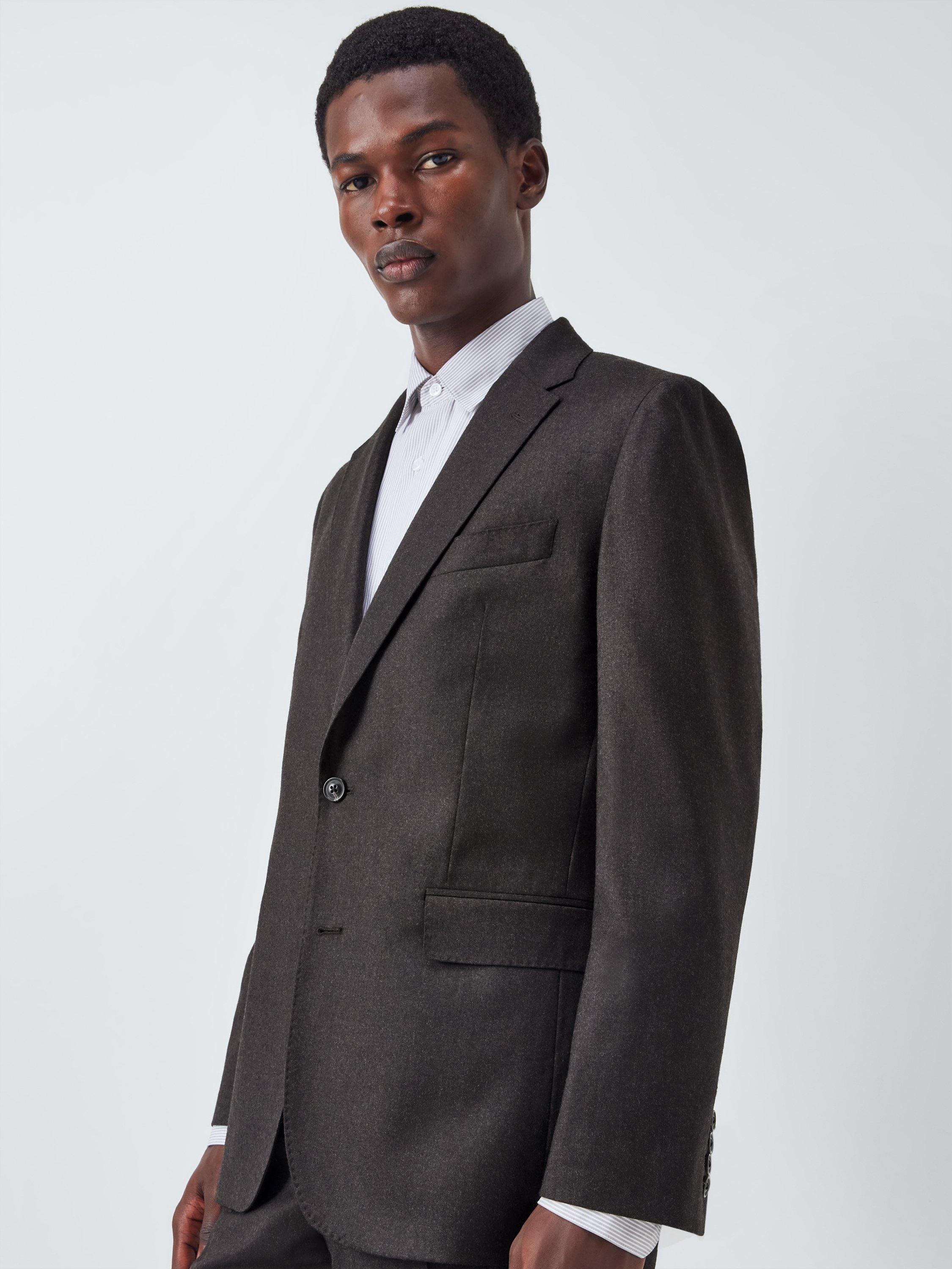 Product image 6 of 8, which shows John Lewis J. Lewis The Flannel Suit Jacket, Brown Flannel, 36R