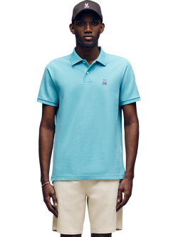Psycho Bunny Classic Logo Pique Polo Shirt, Milky Blue