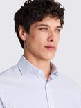 Moss Cotton Tailored Fit Stripe Shirt, Light Blue