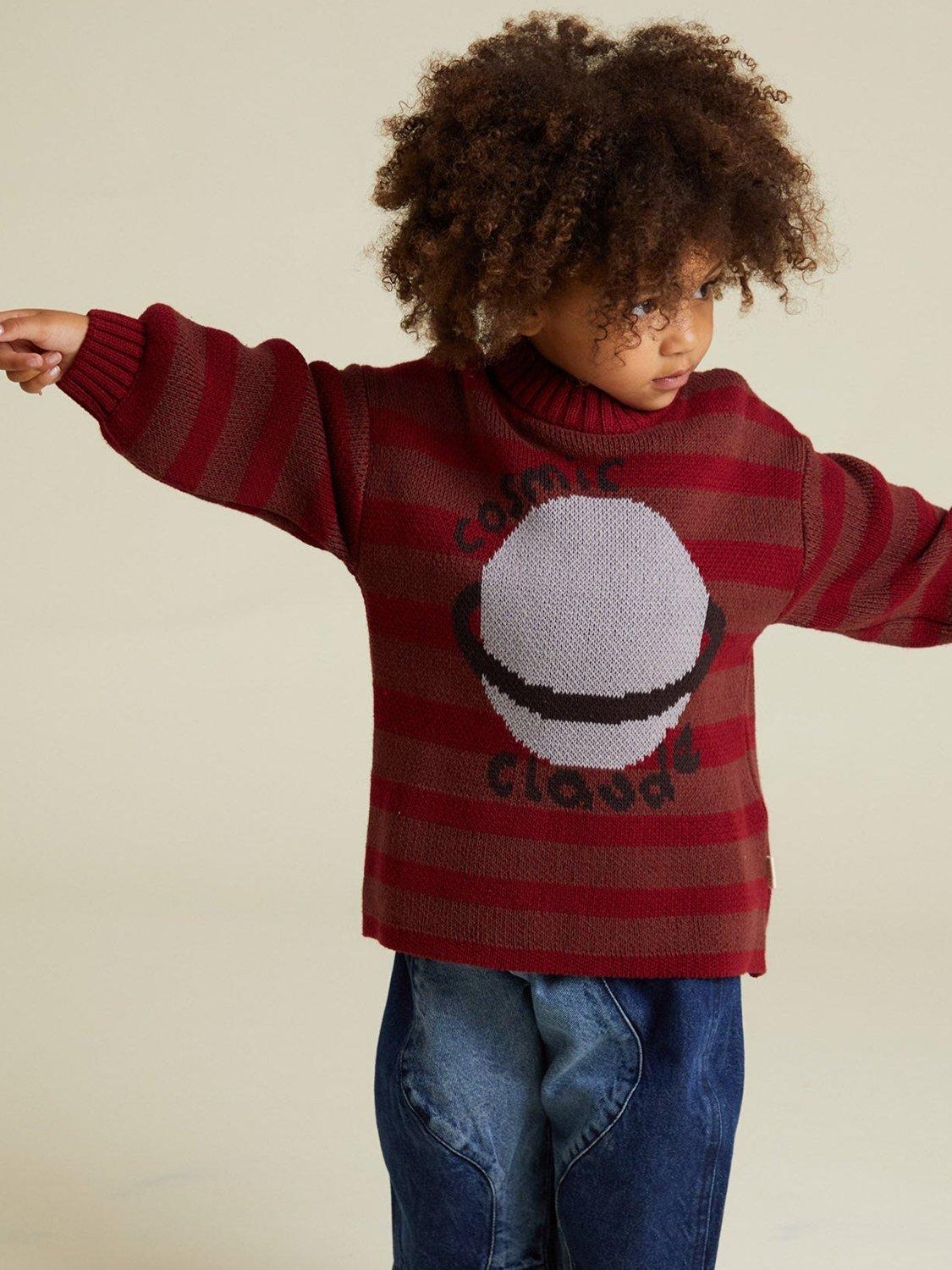 Product image 3 of 5, which shows Claude & Co Kids' Saturn Relaxed Sweater, Maroon, 2-3 years