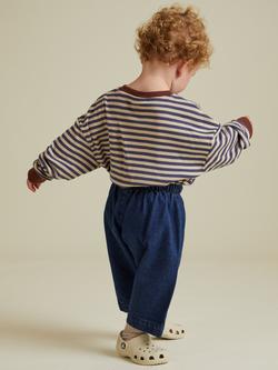 Claude & Co Kids' Jamie Cotton Relaxed Long Sleeved T-Shirt, Stripe - view 2, Stripe