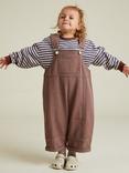 Claude & Co Kids' Blythe Cotton Dungarees, Washed Coco