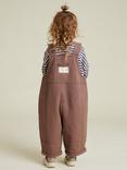 Claude & Co Kids' Blythe Cotton Dungarees, Washed Coco