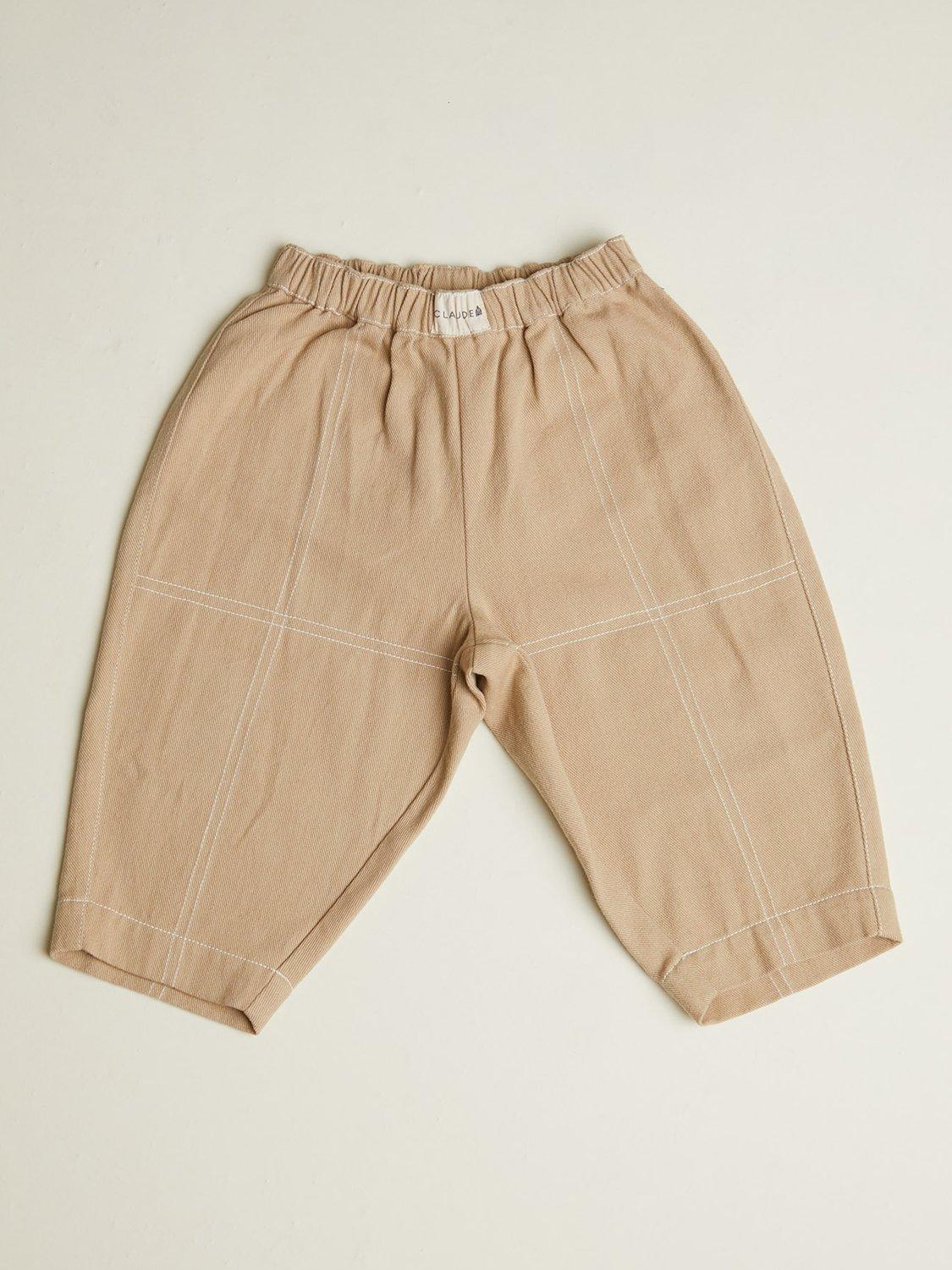 Product image 4 of 4, which shows Claude & Co Kids' Sacha Relaxed Trousers, Sand, 4-5 years