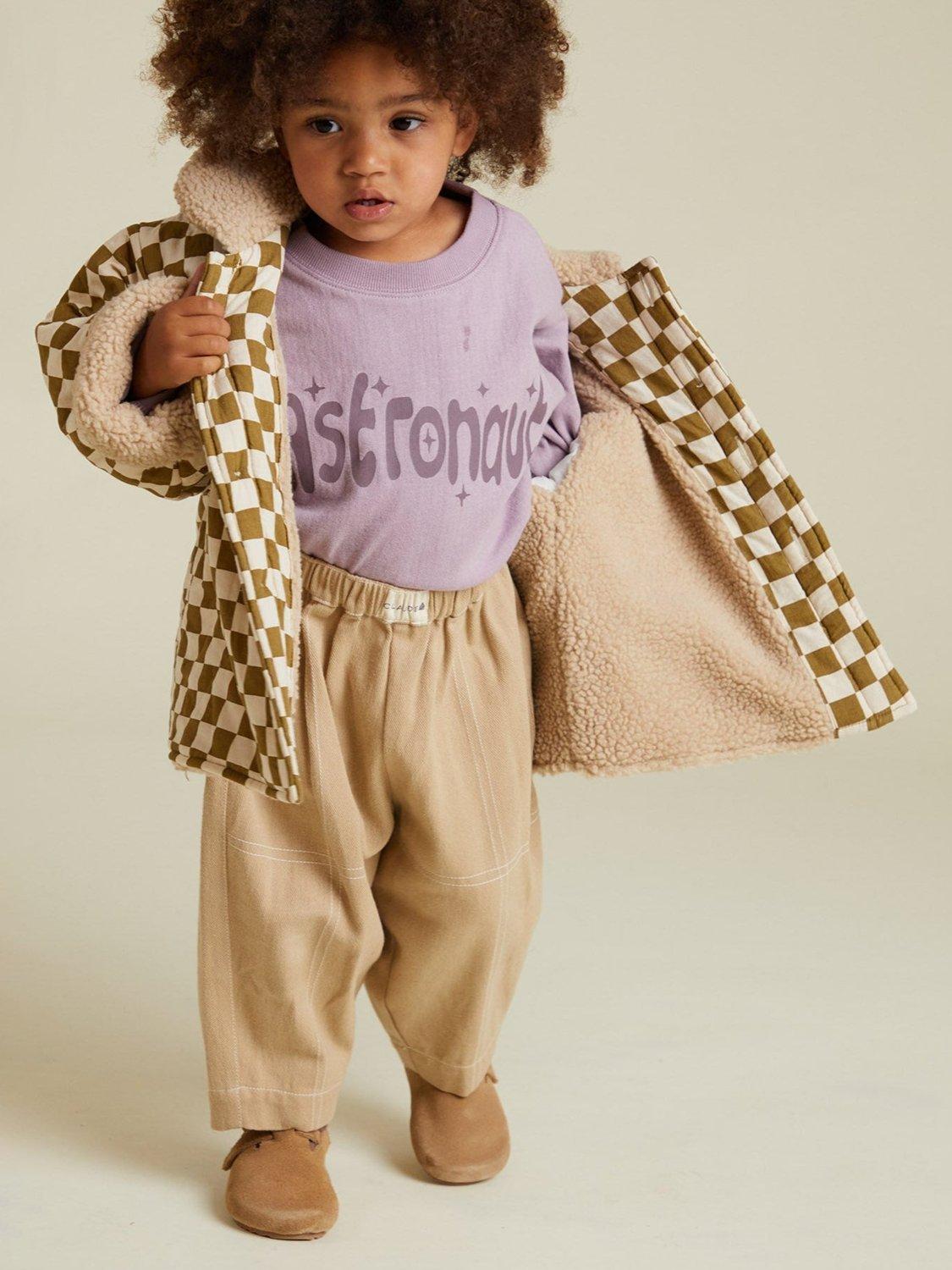 Product image 1 of 5, which shows Claude & Co Kids' Emery Oversized Checkerboard Coat, Coco, 5-6 years