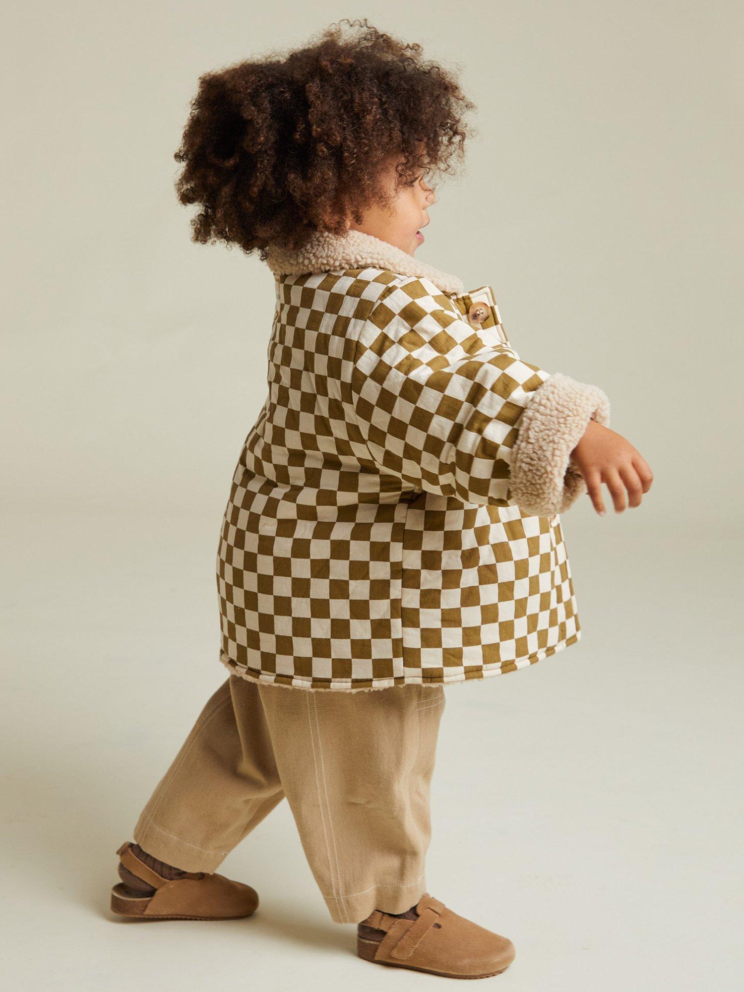 Product image 2 of 5, which shows Claude & Co Kids' Emery Oversized Checkerboard Coat, Coco, 5-6 years