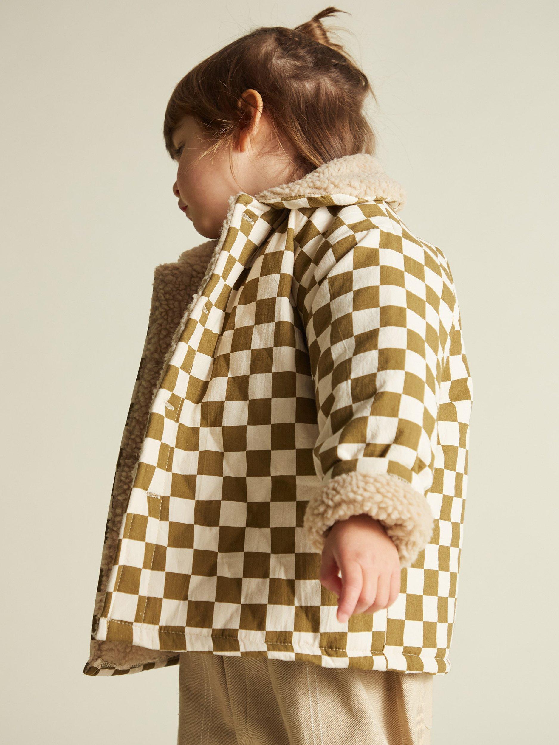 Product image 4 of 5, which shows Claude & Co Kids' Emery Oversized Checkerboard Coat, Coco, 5-6 years