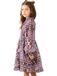 Angel & Rocket Kids' Balloon Sleeve Dress, Purple