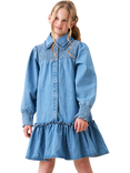 Angel & Rocket Kids' Denim Shirt Dress, Blue