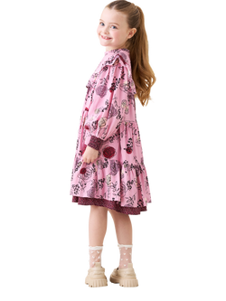 Angel & Rocket Kids' Frill Print Dress - view 2, Pink