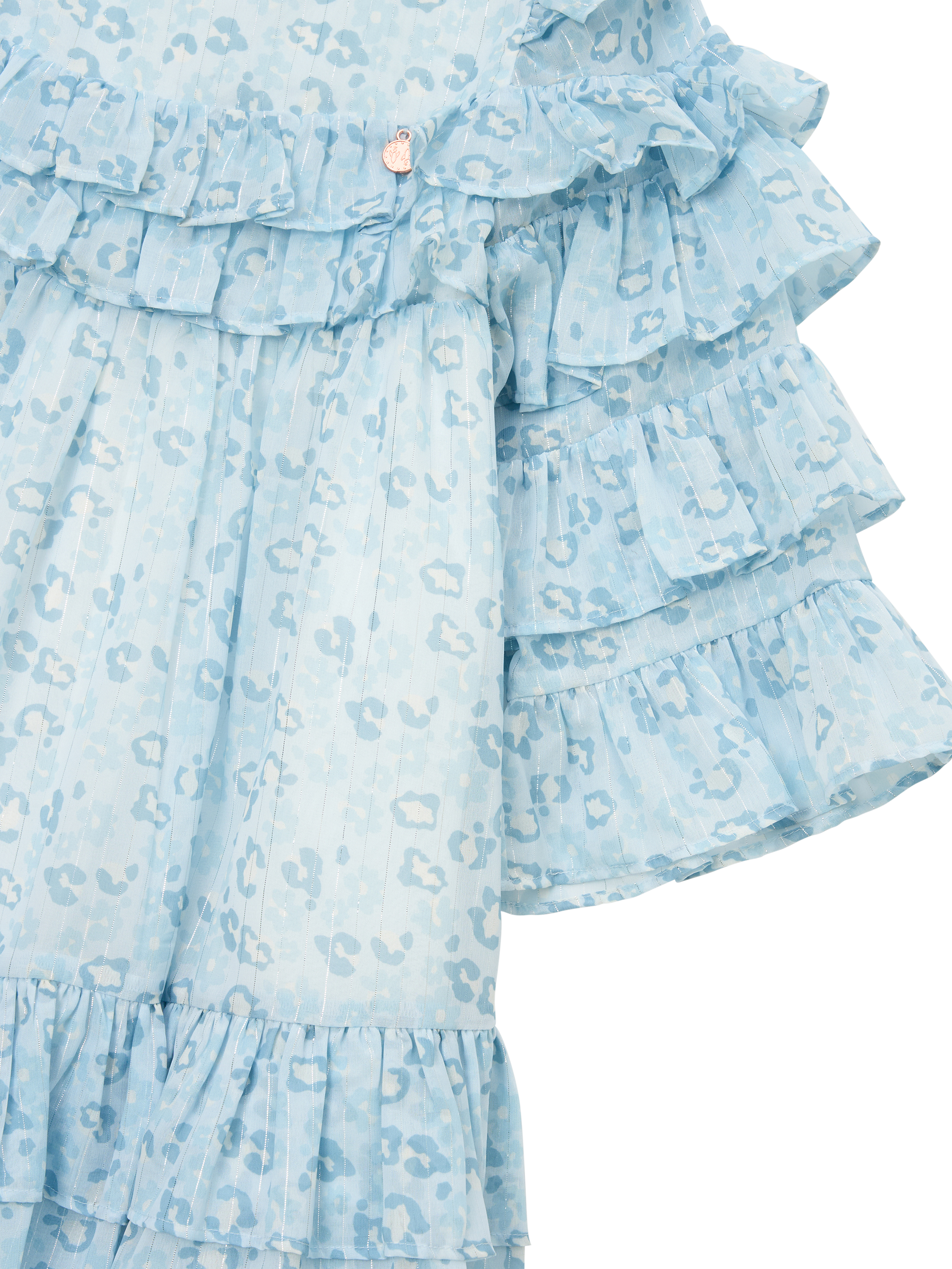 Product image 9 of 9, which shows Angel & Rocket Kids' Leo Frill Dress, Blue, 3 years