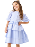 Angel & Rocket Kids' Mixed Stripe Dress, Blue