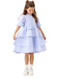 Angel & Rocket Kids' Mixed Stripe Dress, Blue