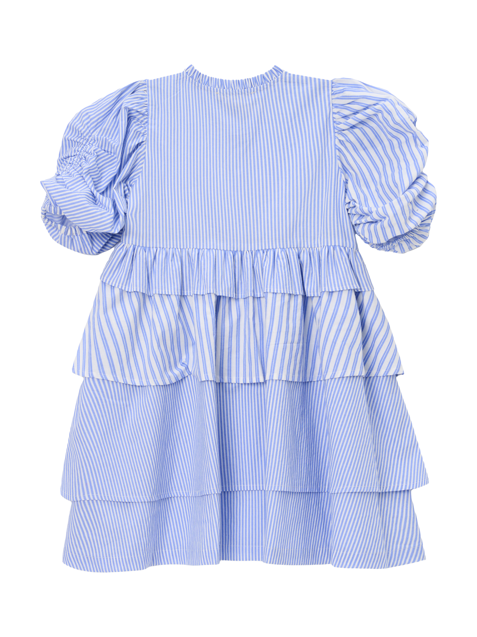 Product image 7 of 8, which shows Angel & Rocket Kids' Mixed Stripe Dress, Blue, 3 years