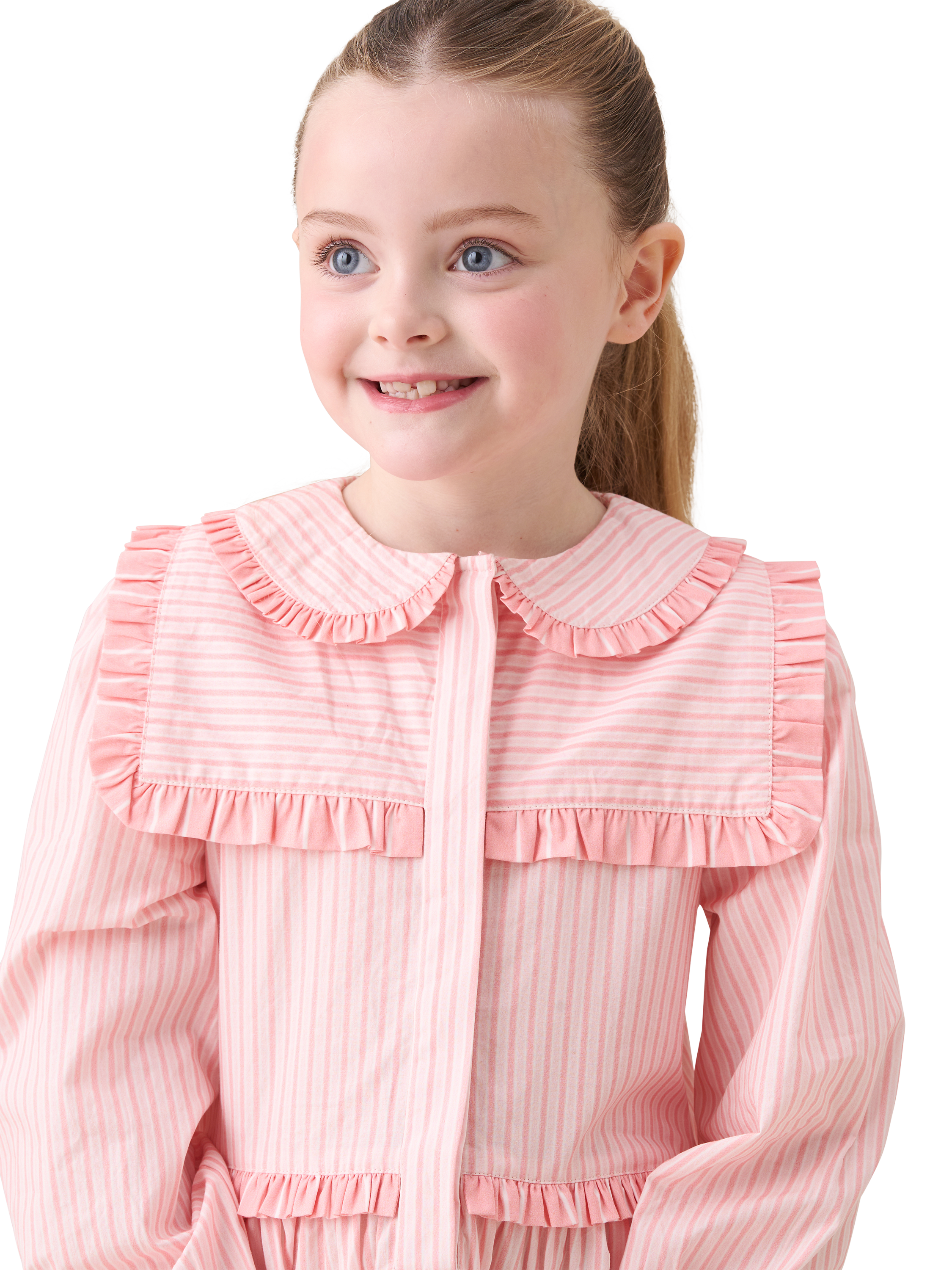 Product image 5 of 5, which shows Angel & Rocket Kids' Frankie Stripe Shirt Dress, Pink, 3 years