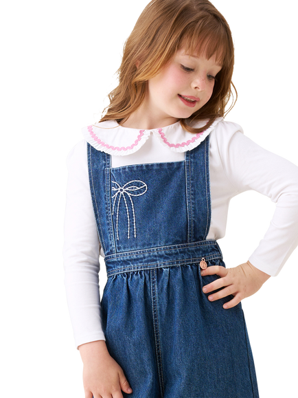 Angel & Rocket Kids' Peter Pan Collared Top, White, White