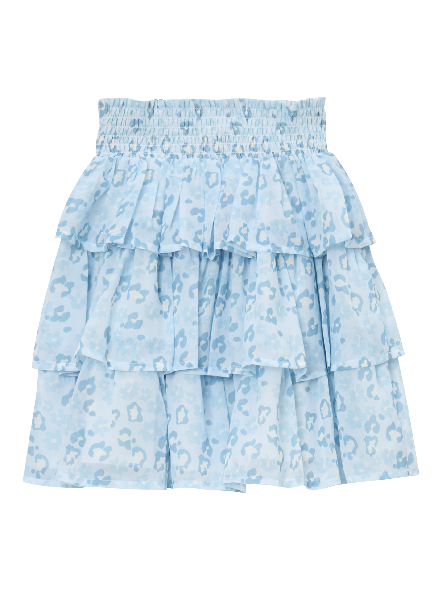 Product image 5 of 6, which shows Angel & Rocket Tiered RaRa Leopard Print Skirt, Blue, 3 years