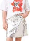 Angel & Rocket Kids' Metallic Mini Skirt, Silver
