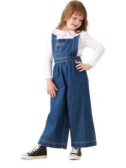 Angel & Rocket Kids' Denim Dungarees, Blue, Blue
