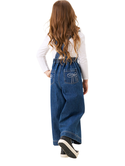 Angel & Rocket Kids' Denim Dungarees, Blue - view 2, Blue