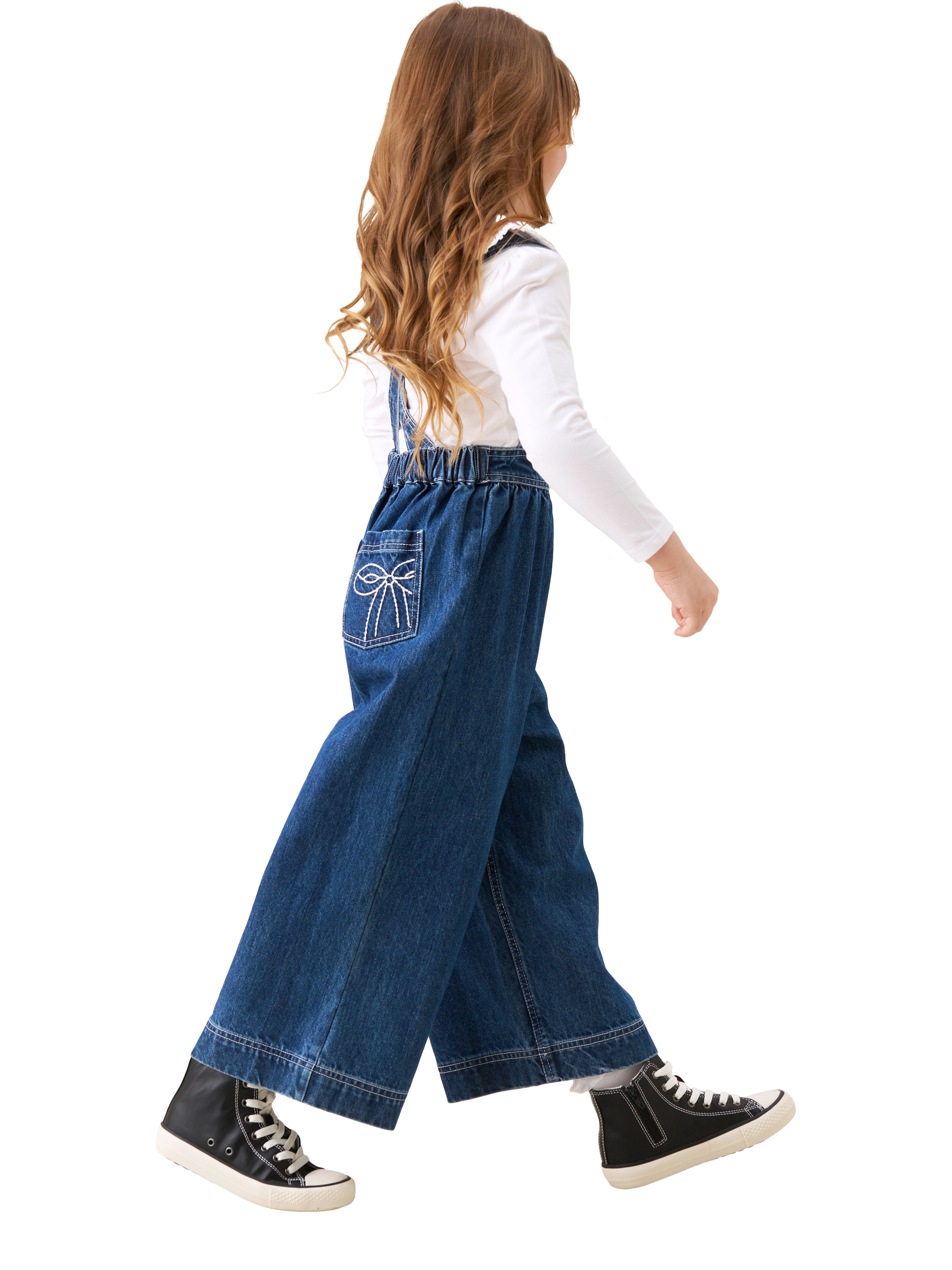Product image 3 of 8, which shows Angel & Rocket Kids' Denim Dungarees, Blue, 3 years