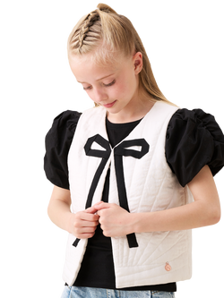 Angel & Rocket Kids' Sunray Quilted Gilet, Ivory, Ivory