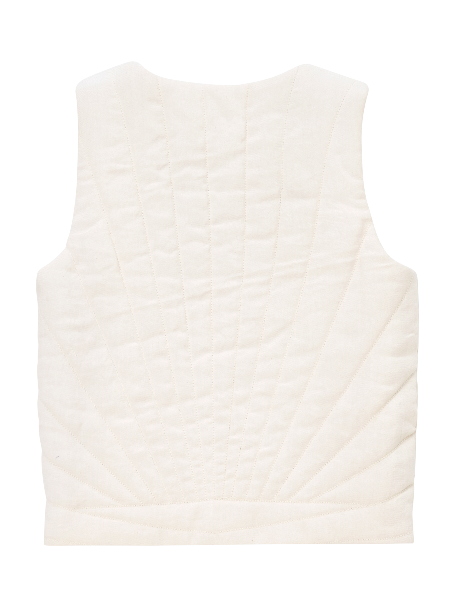 Product image 5 of 6, which shows Angel & Rocket Kids' Sunray Quilted Gilet, Ivory, 3 years