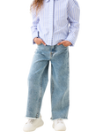 Angel & Rocket Kids' Heart Pocket Wide Leg Jeans, Blue