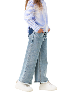 Angel & Rocket Kids' Heart Pocket Wide Leg Jeans, Blue - view 2, Blue