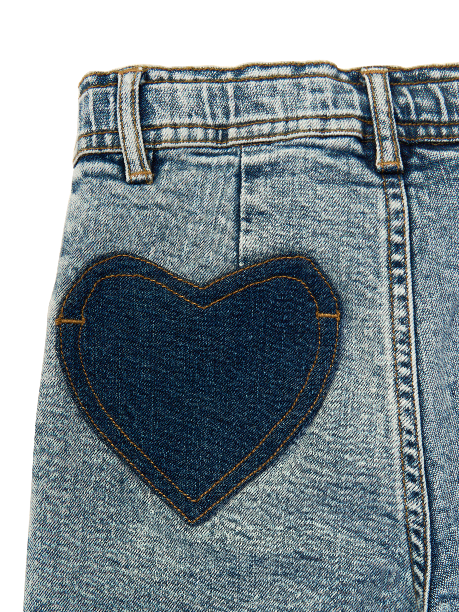Product image 8 of 8, which shows Angel & Rocket Kids' Heart Pocket Wide Leg Jeans, Blue, 3 years
