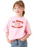 Angel & Rocket Kids' Cotton Flocked T-Shirt, Pink