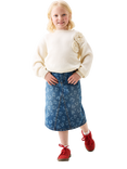 Angel & Rocket Kids' Denim Leopard Midi Skirt, Blue