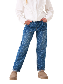 Angel & Rocket Kids' Leo Barrel Leg Jeans, Blue, Blue