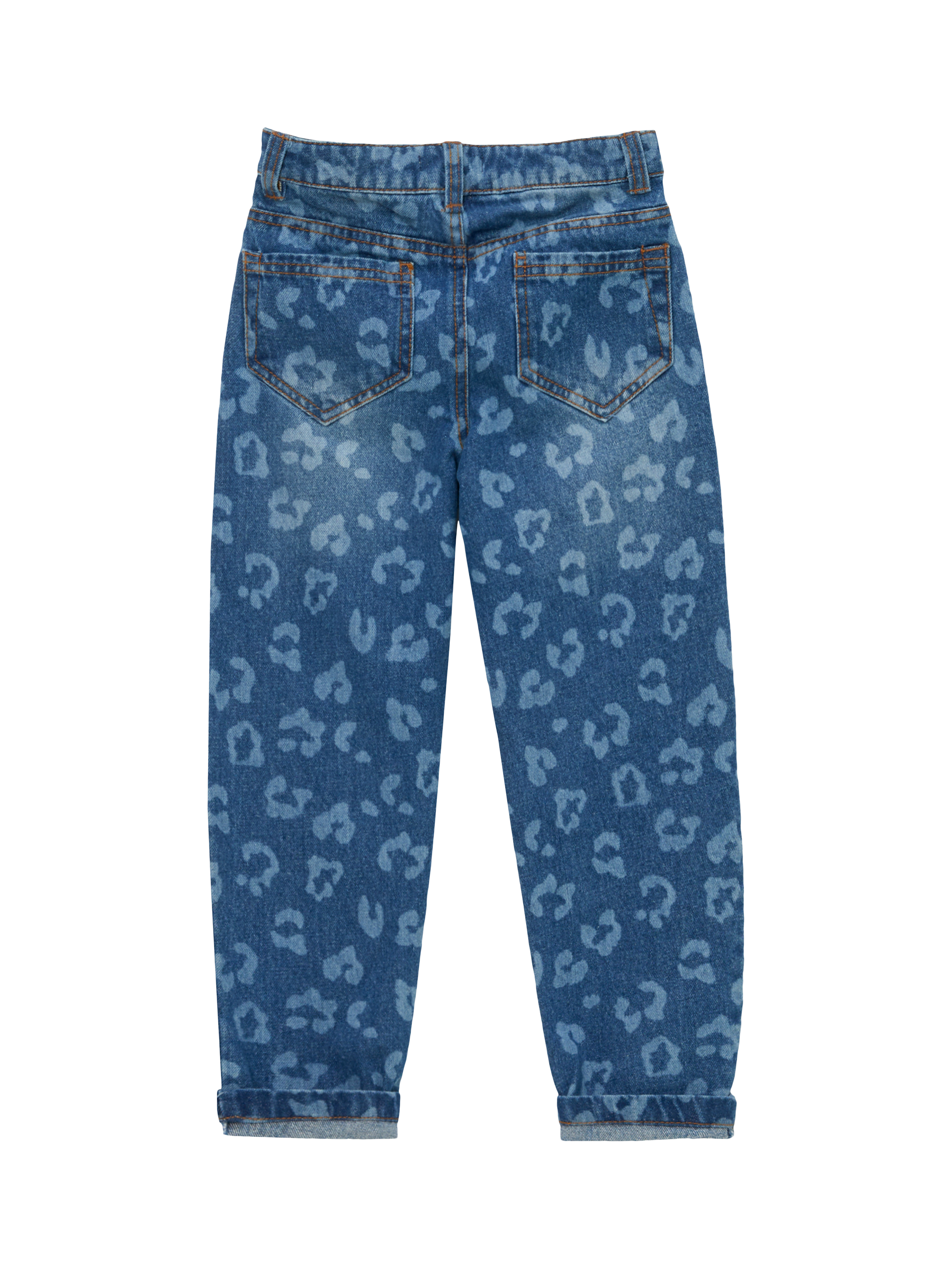 Product image 6 of 7, which shows Angel & Rocket Kids' Leo Barrel Leg Jeans, Blue, 3 years