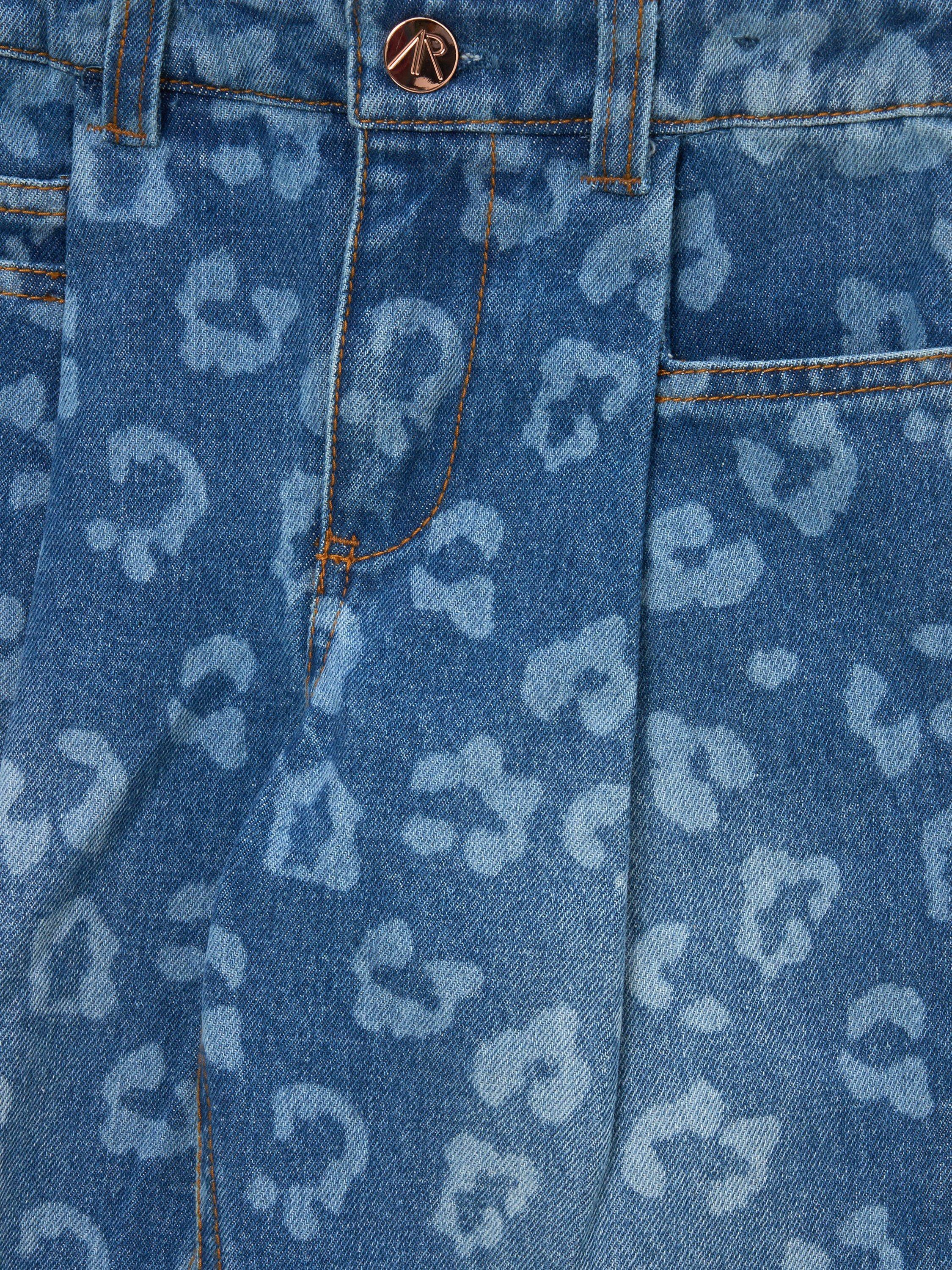 Product image 7 of 7, which shows Angel & Rocket Kids' Leo Barrel Leg Jeans, Blue, 3 years