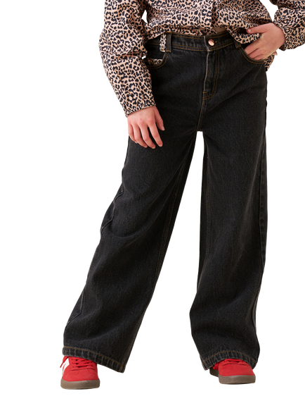 Angel & Rocket Kids' Star Wide Leg Jeans, Black, Black