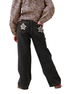 Angel & Rocket Kids' Star Wide Leg Jeans, Black - view 2, Black