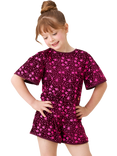 Angel & Rocket Kids' Sequin Playsuit, Burgundy