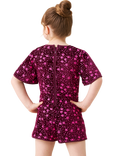 Angel & Rocket Kids' Sequin Playsuit, Burgundy