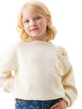 Angel & Rocket Kids' Wool Blend Corsage Jumper, Ivory