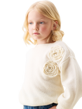 Angel & Rocket Kids' Wool Blend Corsage Jumper, Ivory