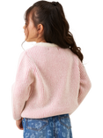 Angel & Rocket Kids' Wool Blend Textured Stripe Jumper, Pink