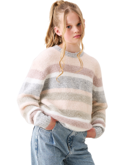 Angel & Rocket Kids' Stripe Jumper, Pink - view 2, Pink