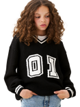 Angel & Rocket Kids' Varsity Jumper, Black
